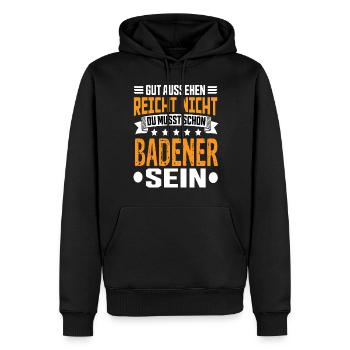 Badener Badenwürtenberg Karlsruhe Badener Spruch - Sweat à capuche Premium bio Homme - noir - Devant - Nico (187cm)