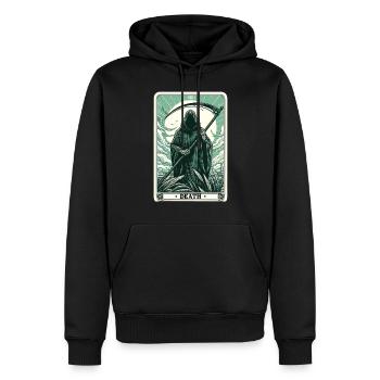 Tarotkarte Tod XIII, Tarot Karte Sensenmann - Männer Premium Bio Hoodie - Schwarz - Vorne - Nico (187cm)