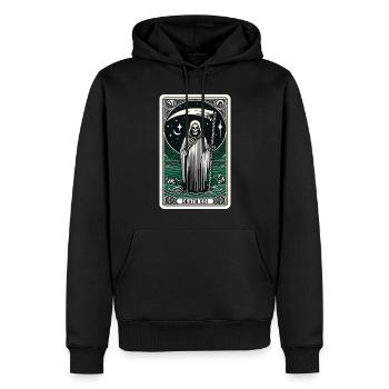 Tarotkarte Tod XIII, Tarot Karte Sensenmann - Männer Premium Bio Hoodie - Schwarz - Vorne - Nico (187cm)