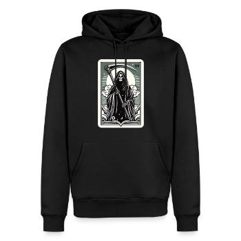 Tarotkarte Tod XIII, Tarot Karte Sensenmann - Männer Premium Bio Hoodie - Schwarz - Vorne - Nico (187cm)