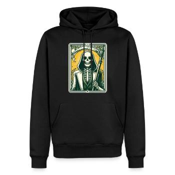 Tarotkarte Tod XIII, Tarot Karte Sensenmann - Männer Premium Bio Hoodie - Schwarz - Vorne - Nico (187cm)