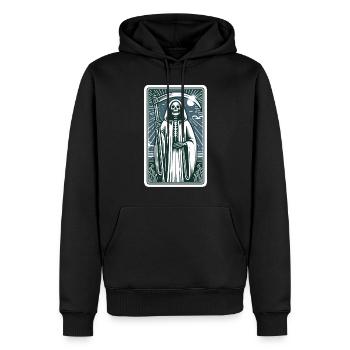 Tarotkarte Tod XIII, Tarot Karte Sensenmann - Männer Premium Bio Hoodie - Schwarz - Vorne - Nico (187cm)