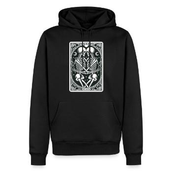 Tarotkarte Die Liebenden VI, Tarot Karte Skelette - Männer Premium Bio Hoodie - Schwarz - Vorne - Nico (187cm)