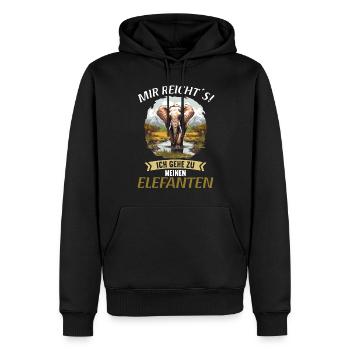 Elefanten Elefant - Männer Premium Bio Hoodie - Schwarz - Vorne - Nico (187cm)
