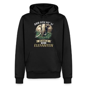 Elefanten Elefant - Männer Premium Bio Hoodie - Schwarz - Vorne - Nico (187cm)
