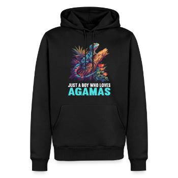 Agamen Agame - Sweat à capuche Premium bio Homme - noir - Devant - Nico (187cm)