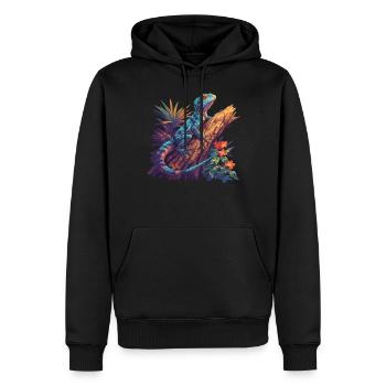 Agamen Agame - Sweat à capuche Premium bio Homme - noir - Devant - Nico (187cm)