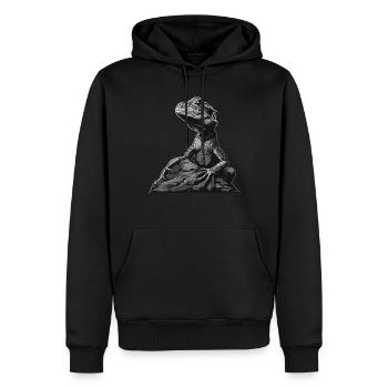 Agamen Agame - Sweat à capuche Premium bio Homme - noir - Devant - Nico (187cm)
