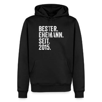 Valentinstag Bester Ehemann Seit 2015 - Männer Premium Bio Hoodie - Schwarz - Vorne - Nico (187cm)