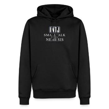 Personnalité Intj : Introvertis - Sweat à capuche Premium bio Homme - noir - Devant - Nico (187cm)