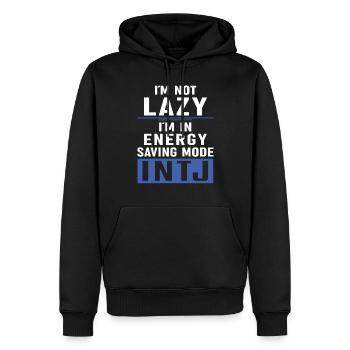 Personnalité Intj : Introvertis - Sweat à capuche Premium bio Homme - noir - Devant - Nico (187cm)
