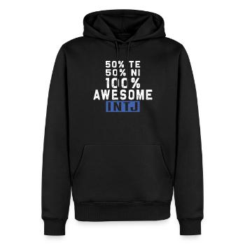 Personnalité Intj : Introvertis - Sweat à capuche Premium bio Homme - noir - Devant - Nico (187cm)