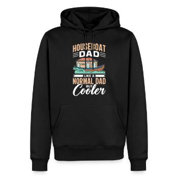Drôle de dicton de péniche - Sweat à capuche Premium bio Homme - noir - Devant - Nico (187cm)
