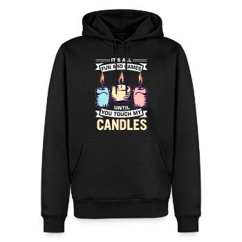 Drôle de fabricant de bougies Candle Maker Saying - Sweat à capuche Premium bio Homme - noir - Devant - Nico (187cm)
