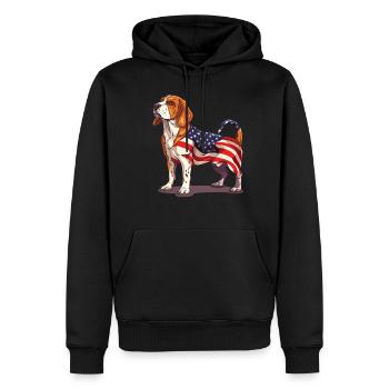 Beagle Dog 4th of July American Flag Beagle Gifts - Männer Premium Bio Hoodie - Schwarz - Vorne - Nico (187cm)