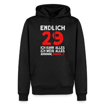 Finally 29 I can do everything I know everything - Men’s Premium Organic Hoodie - black - Front - Nico (187cm)