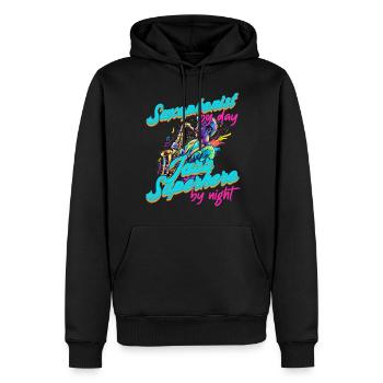 Conception de saxophone amusante pour les amateurs de musique jazz - Sweat à capuche Premium bio Homme - noir - Devant - Nico (187cm)