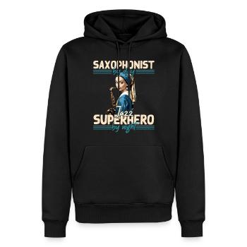 Lustiges Saxophon Design Jazz Musik Liebhaber - Männer Premium Bio Hoodie - Schwarz - Vorne - Nico (187cm)
