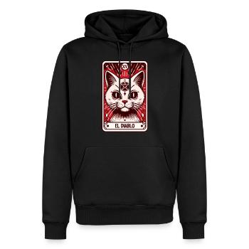 Tarotkarte Der Teufel XV, Tarot Karte Katze - Männer Premium Bio Hoodie - Schwarz - Vorne - Nico (187cm)