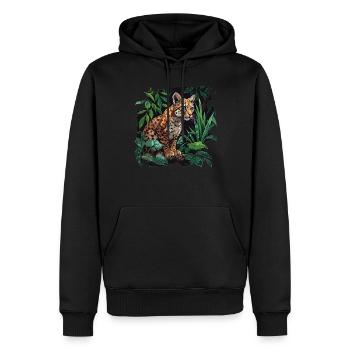 Chats dorés Chat doré - Sweat à capuche Premium bio Homme - noir - Devant - Nico (187cm)