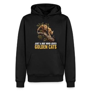 Chats dorés Chat doré - Sweat à capuche Premium bio Homme - noir - Devant - Nico (187cm)