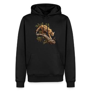 Chats dorés Chat doré - Sweat à capuche Premium bio Homme - noir - Devant - Nico (187cm)