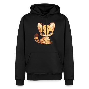 Chats dorés Chat doré - Sweat à capuche Premium bio Homme - noir - Devant - Nico (187cm)
