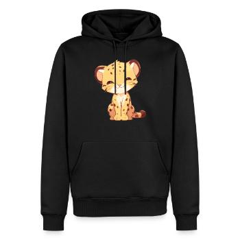 Chats dorés Chat doré - Sweat à capuche Premium bio Homme - noir - Devant - Nico (187cm)
