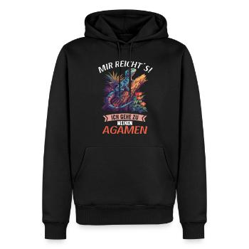 Agamen Agame - Sweat à capuche Premium bio Homme - noir - Devant - Nico (187cm)