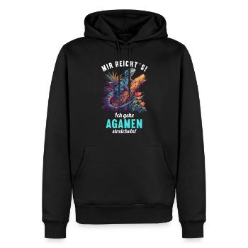 Agamen Agame - Sweat à capuche Premium bio Homme - noir - Devant - Nico (187cm)