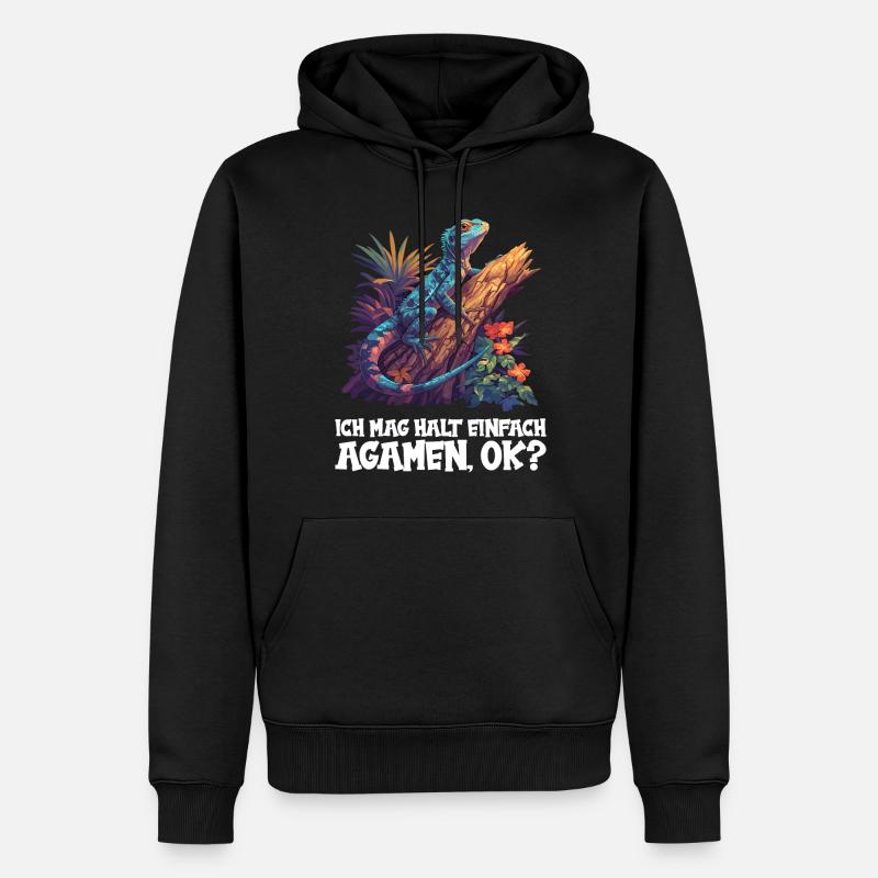 Agamen Agame - Sweat à capuche Premium bio Homme - noir