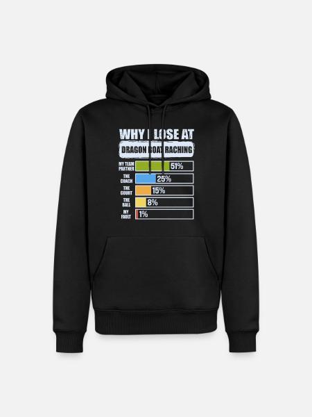 Lustiges Drachenboot-paddel - Männer Premium Bio Hoodie - Schwarz