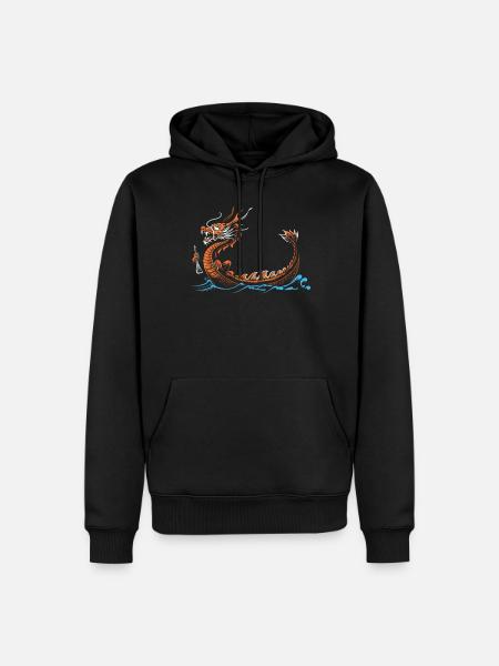 Lustiges Drachenboot-paddel - Männer Premium Bio Hoodie - Schwarz