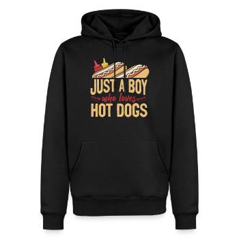 Hot Dog Adult Boy Just A Boy Who - Men’s Premium Organic Hoodie - black - Front - Nico (187cm)