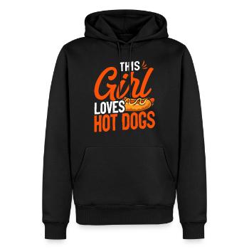 Hot Dog Adult Girl Cette fille aime - Sweat à capuche Premium bio Homme - noir - Devant - Nico (187cm)