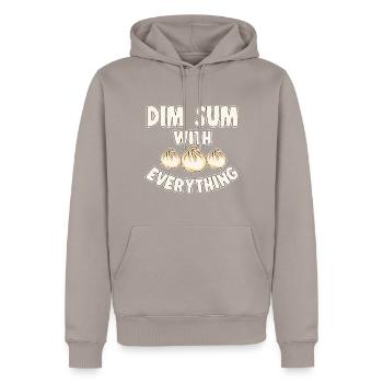 Delicious Asian Food Bao Bun Funny Dim Sum - Men’s Premium Organic Hoodie - taupe - Front - Nico (187cm)