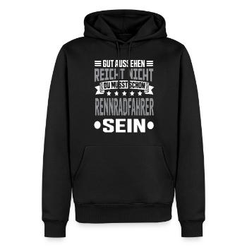 Vélo de route Vélo de route Vélo de route Vélo de route Vélos de route - Sweat à capuche Premium bio Homme - noir - Devant - Nico (187cm)