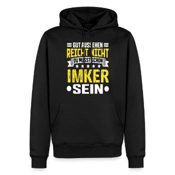 Apiculteur - Sweat à capuche Premium bio Homme - noir - Devant - Nico (187cm)