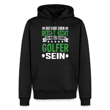 Golfer - Männer Premium Bio Hoodie - Schwarz - Vorne - Nico (187cm)