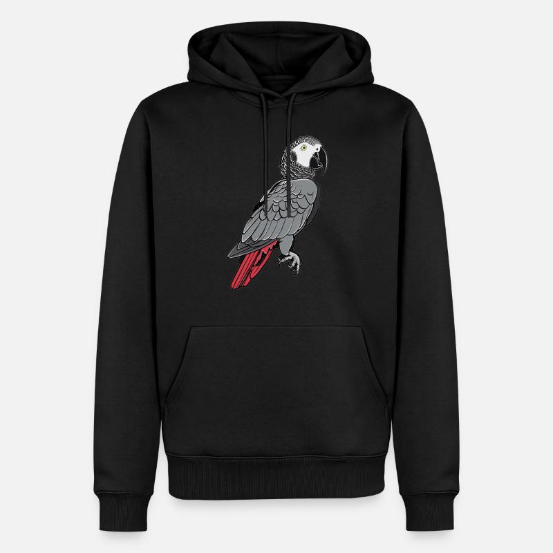 Graupapageien Graupapagei - Männer Premium Bio Hoodie - Schwarz