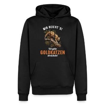 Chats dorés Chat doré - Sweat à capuche Premium bio Homme - noir - Devant - Nico (187cm)