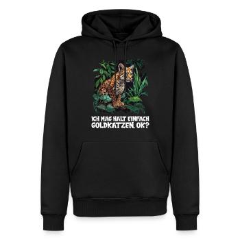 Chats dorés Chat doré - Sweat à capuche Premium bio Homme - noir - Devant - Nico (187cm)