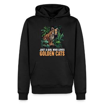 Chats dorés Chat doré - Sweat à capuche Premium bio Homme - noir - Devant - Nico (187cm)