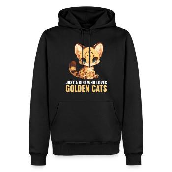 Chats dorés Chat doré - Sweat à capuche Premium bio Homme - noir - Devant - Nico (187cm)