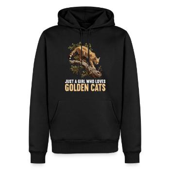 Chats dorés Chat doré - Sweat à capuche Premium bio Homme - noir - Devant - Nico (187cm)