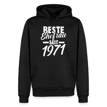 Valentinstag Beste Ehefrau Seit 1971 - Männer Premium Bio Hoodie - Schwarz - Vorne - Nico (187cm)