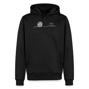 Yarn Ball Heartbeat Crochet Heartbeat - Men’s Premium Organic Hoodie - black - Front - Nico (187cm)