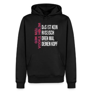 Lustiger Sauf Spruch Russisch Vodka Holen - Männer Premium Bio Hoodie - Schwarz - Vorne - Nico (187cm)