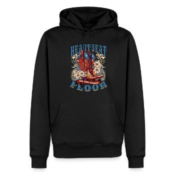 Battement de cœur de danse en ligne sur la piste de danse - Sweat à capuche Premium bio Homme - noir - Devant - Nico (187cm)