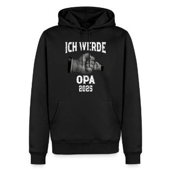 Ich werde Opa 2025 - Männer Premium Bio Hoodie - Schwarz - Vorne - Nico (187cm)
